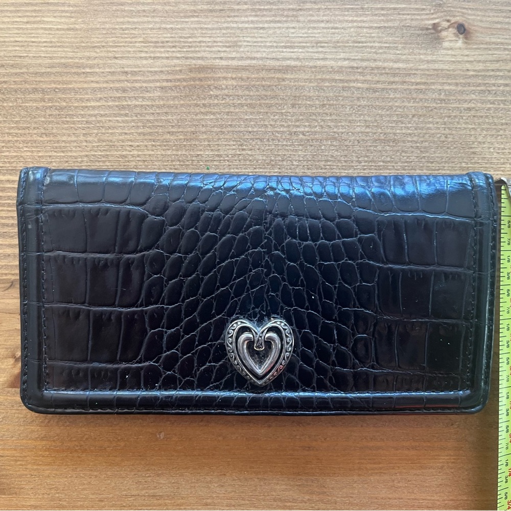 Brighton Black Crocodile-Embossed Women's Wallet